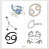 カニ星占い誕生日〔占星術の〕十二宮図金ゴールド シール (シート)