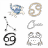 カニ星占い誕生日〔占星術の〕十二宮図金ゴールド シール (正面)