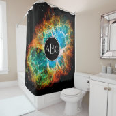 カニ星雲の超新星残骸とモノグラムカスタム シャワーカーテン (インサイチュ)