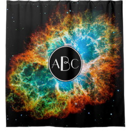カニ星雲の超新星残骸とモノグラムカスタム シャワーカーテン