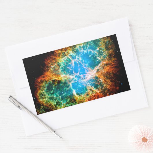 カニ星雲スーパーノバレムナントハッブル宇宙写真 長方形シール (封筒)
