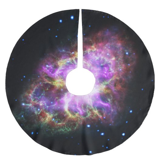 カニ星雲スーパーノバレムナントハッブル複合体 ブラッシュドポリエステルツリースカート (正面)