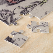 カニ植物昆虫花イラストレーション ジグソーパズル (側面)