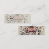 カニ植物昆虫花イラストレーション スキニー名刺 (正面/裏面)