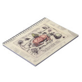 カニ植物昆虫花イラストレーション ノートブック (左側)