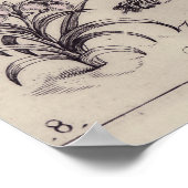 カニ植物昆虫花イラストレーション ポスター (角)