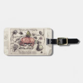 カニ植物昆虫花イラストレーション ラゲッジタグ (正面横)