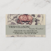 カニ植物昆虫花イラストレーション 名刺 (正面)