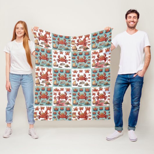 カニ模様 フリースブランケット (インサイチュ)