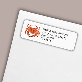 カニ水彩イラストレーション ラベル