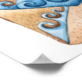 カニ水彩スケッチ ポスター (角)