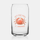 カニ水彩色イラストレーションカスタム文字 ガラス缶 (正面)