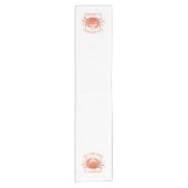 カニ水彩色イラストレーションカスタム文字 ショートテーブルランナー (正面)