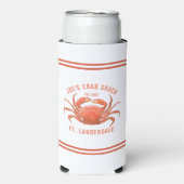 カニ水彩色イラストレーションカスタム文字 スリム缶クーラー (Seltzer正面)