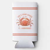 カニ水彩色イラストレーションカスタム文字 スリム缶クーラー (裏面)