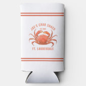 カニ水彩色イラストレーションカスタム文字 スリム缶クーラー (正面)