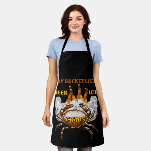 カニ沸騰ギフト魚介類バケットリストビールアイスカニ エプロン (着用した状態)
