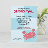 カニ沸騰シーフードパーティー5x7誕生日ベビーシャワー 招待状 (スタンド正面)