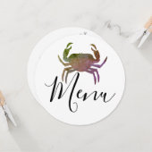 カニ沸騰シーフードビーチ結婚式ラウンドメニュー カード (正面/裏面インサイチュ)