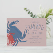 カニ沸騰パーティー誕生日ディナークロフィッシュピンク 招待状 (スタンド正面)