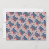 カニ沸騰パーティー誕生日ディナークロフィッシュピンク 招待状 (裏面)