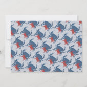 カニ沸騰パーティー誕生日ディナークロフィッシュブルー 招待状 (裏面)