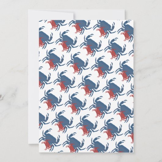 カニ沸騰パーティー赤ちゃんシャワークロフィッシュ 招待状 (裏面)