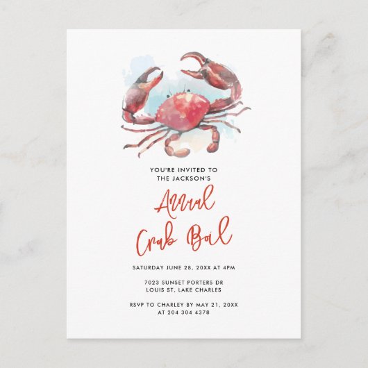 カニ沸騰ファミリーサマーシーフードパーティー 案内ポストカード (正面)