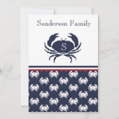 カニ沸騰招待状レッドネイビーブルーホワイトコーストパーティー 招待状 (裏面)