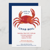 カニ沸騰招待状低カントリーシーフードディナー 招待状 (正面/裏面)