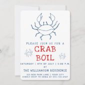 カニ沸騰 |夏のパーティの招待状 招待状 (正面)