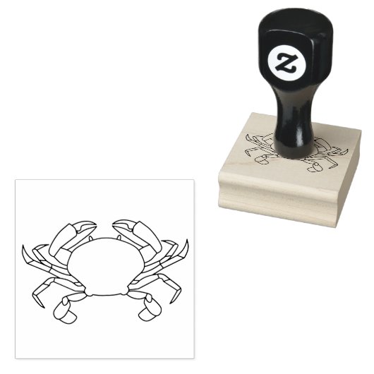 カニ海ビーチシー航海のフィッシュウォーターの色 ラバースタンプ (押印)