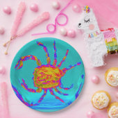 カニ海絵画獣の魚介類 ペーパープレート (パーティー)