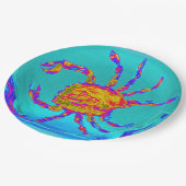 カニ海絵画獣の魚介類 ペーパープレート (アングル)