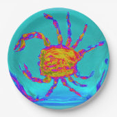 カニ海絵画獣の魚介類 ペーパープレート (正面)