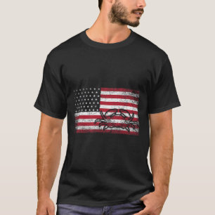 カニ漁師アメリカ国旗7月TシャツC Tシャツ