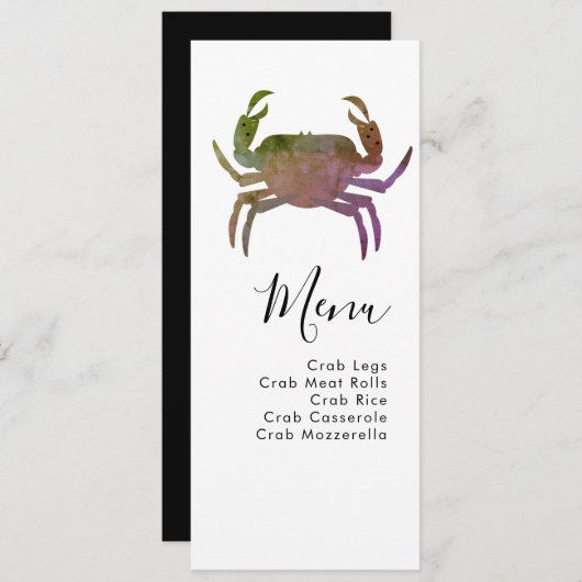 カニ煮沸シーフードビーチ結婚式メニュー シーズンカード (正面/裏面)