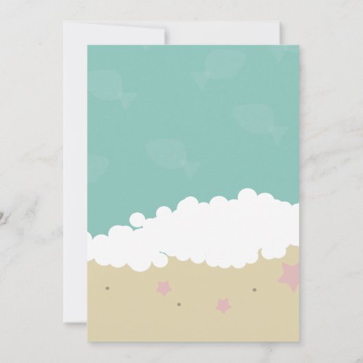 カニ煮沸パーティーベビーシャワービーチ招待状 招待状 (裏面)