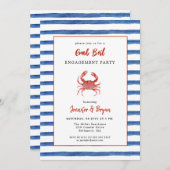 カニ煮沸婚約パーティ招待 招待状 (正面/裏面)