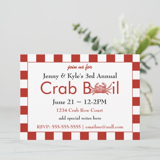 カニ煮沸招待状 招待状 (スタンド正面)