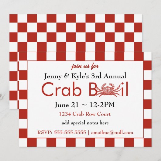 カニ煮沸招待状 招待状 (正面/裏面)