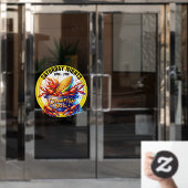 カニ煮沸 ウィンドウサイン (オフィスドア)