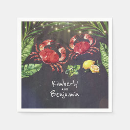 カニ熱帯沿岸ビーチ スタンダードカクテルナプキン