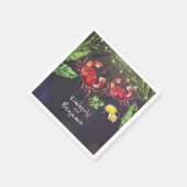 カニ熱帯沿岸ビーチ スタンダードカクテルナプキン (角)