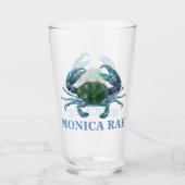 カニ甲殻類モノグラム名 タンブラーグラス (正面)