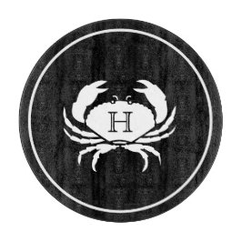 カニ白オンブラックスタイリッシュモダンストライプ カッティングボード