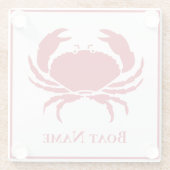 カニ白オンブラックスタイリッシュモダンストライプ ガラスコースター (裏面)