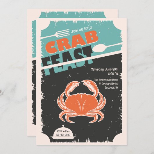 カニ祭り 招待状 (正面/裏面)