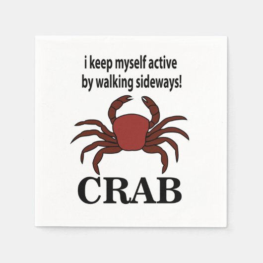 カニ私保自身が歩く横カニでアクティブ スタンダードカクテルナプキン (正面)