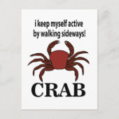 カニ私保自身が歩く横カニでアクティブ ポストカード (正面)